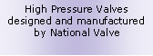 Text Box: High Pressure Valves designed and manufactured by National Valve